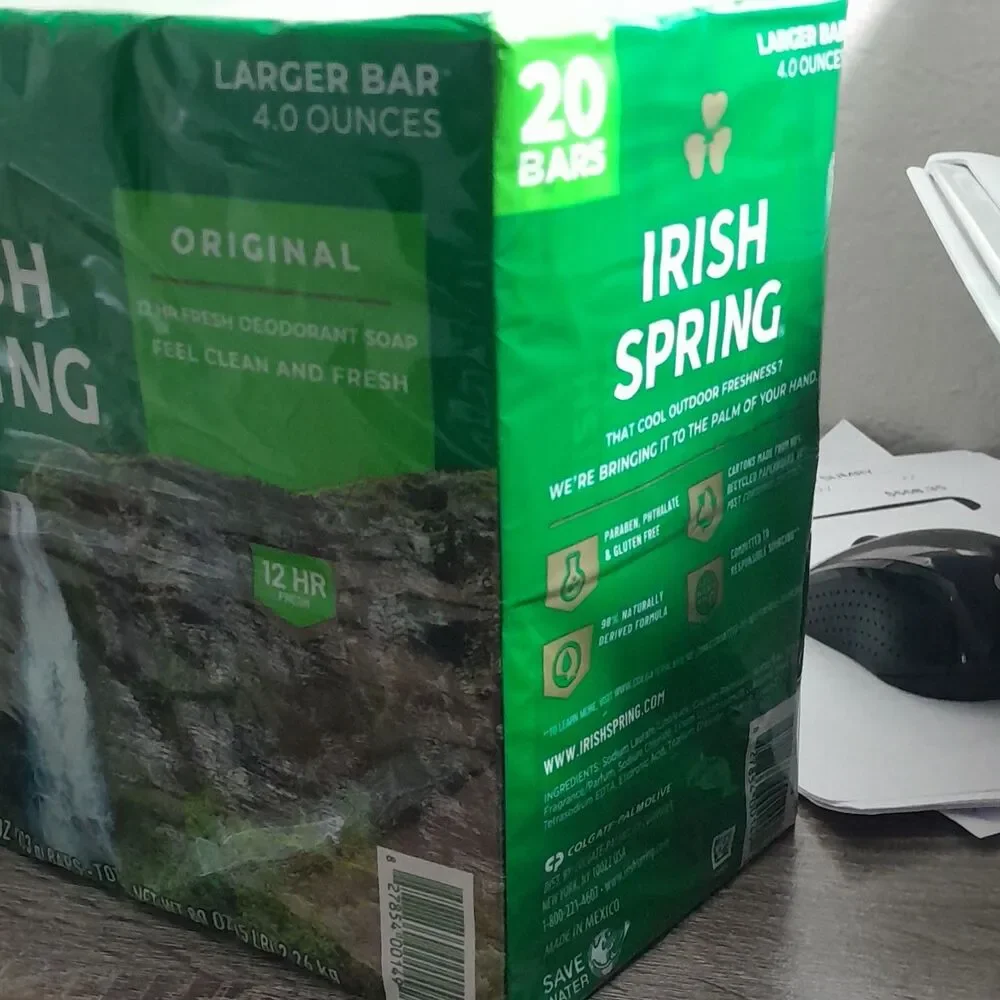 Irish Spring Original Scent Deodorant Soap Bars 20 x 4oz Paraben Free